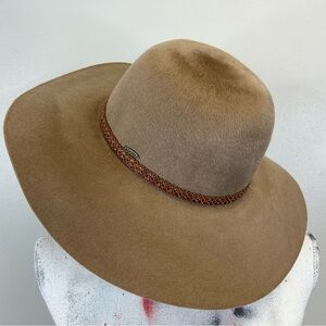 ADORA Classic Wool Brown Wide-Brim Hat One Size Adjustable Soft Boho Western